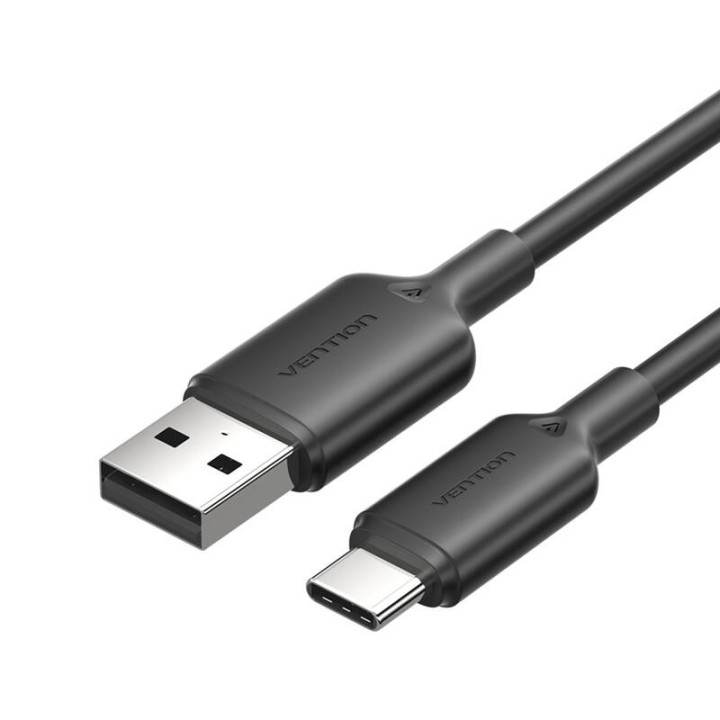 USB 2.0 A į USB-C 3A laidas Vention CTQBH 2M (juodas)