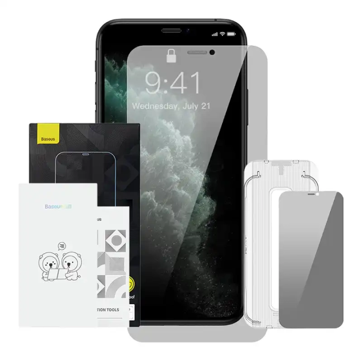 Baseus Crystal Privacy Protection 0,3 mm rūdīts stikls iPhone X/XS