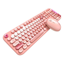 MOFII Lovely 2,4 G bezvadu tastatūras un peles komplekts (rozā krāsā)