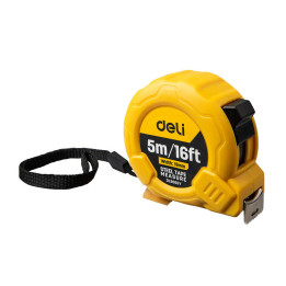 Plieninė matavimo juosta 5m/19mm Deli Tools EDL9005Y (geltona)