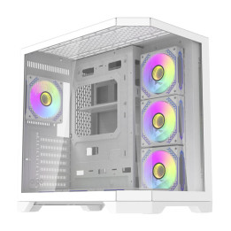 Darflash FT418 PRO datora korpuss + 7 aRGB ventilatori (balts)