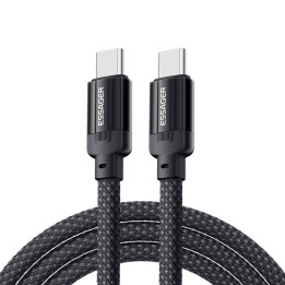Кабель USB-C на USB-C, Essager, EXCTT3-YS01-P, 240 Вт, 1 м (черный)