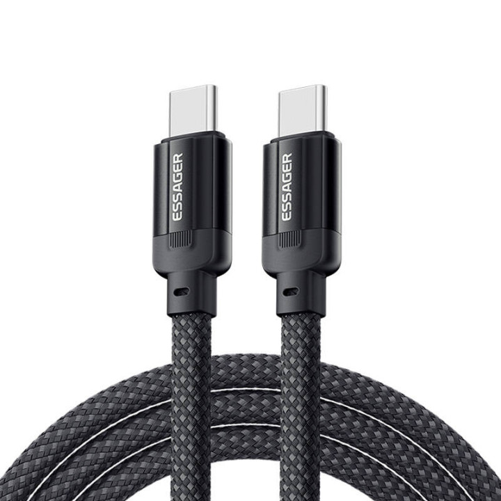 USB-C į USB-C laidas, Essager, EXCTT3-YS01-P, 240 W, 1 m (juodas)