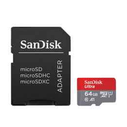 Atmiņas karte SanDisk ULTRA ANDROID microSDXC 64 GB 140MB/s A1 Cl.10 UHS-I + ADAPTERS