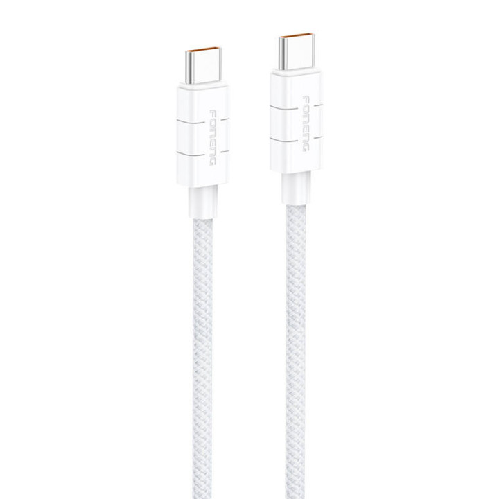 Foneng XS02 60 W USB-C–USB-C-kaapeli, 1,2 m (valkoinen)
