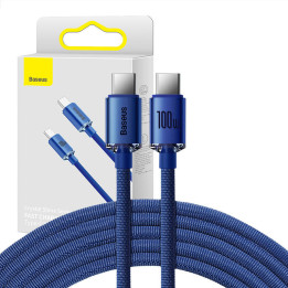 Baseus USB-C - USB-C Crystal Shine, 100 W, 1,2 m (niebieski)