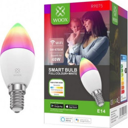WOOX R9075 Smart WiFi LED RGB CCT 5W E14 spuldze