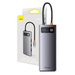 Keskitin 6in1 Baseus StarJoy Series, USB-C - 3x USB 3.0 + HDMI + USB-C PD + RJ45