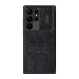 Nillkin Qin Leather Pro dėklas, skirtas SAMSUNG S23 Ultra (juodas)