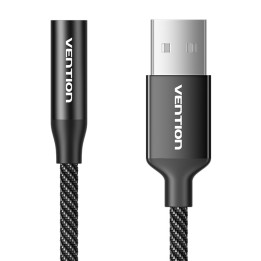 Yksiporttinen USB ulkoinen äänikortti Vention Gome 1m (musta)