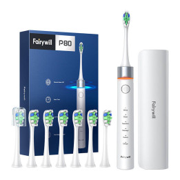 FairyWill FW-P80 sonic hambahari otsakomplekti ja ümbrisega (valge)
