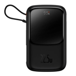Powerbank Baseus Qpow PRO su laidu, 10000mAh, 22,5W (juodas)