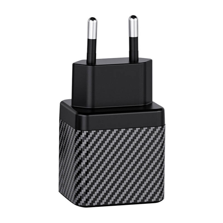 Seinälaturi INVZI GaN 2x USB-C, 45W, EU (musta)