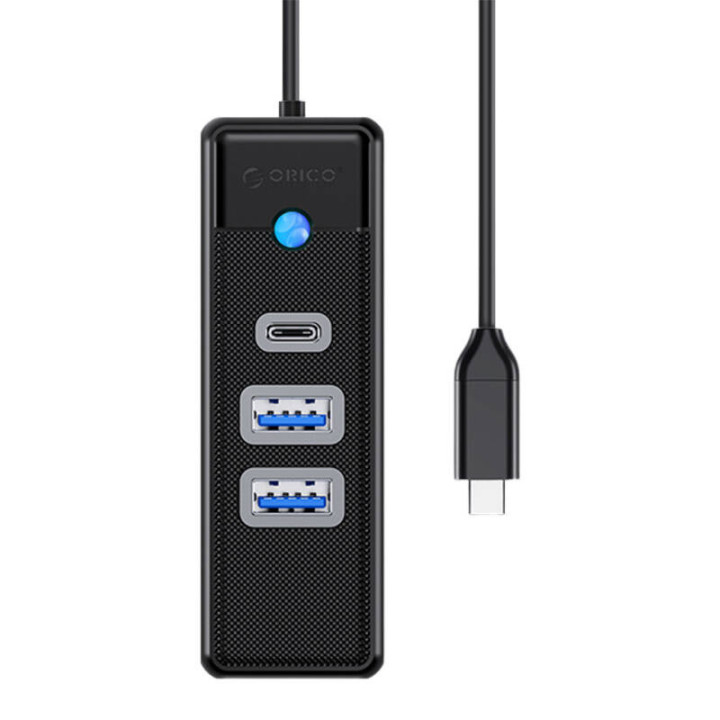 Orico Hub USB-C iki 2x USB 3.0 + USB-C, 5 Gbps, 0,15 m (juoda)