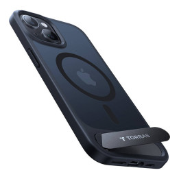 Torrase telefoniümbris, tugijalg iPhone 15 jaoks (must)