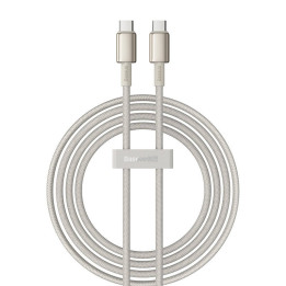 Kabelis no USB-C līdz USB-C Baseus Tungsten Gold, 100 W, 2 m (zloti)