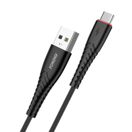 Foneng X15 USB į USB-C laidas, 2,4 A, 1,2 m (juodas)