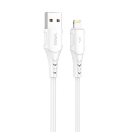 Кабель USB-Lightning VFAN Colorful X12, 3А, 1м (белый)