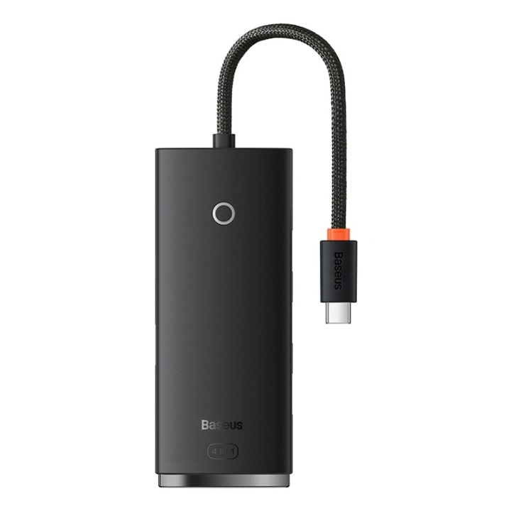 HUB-sovitin 4-porttinen USB-C Baseus OS-Lite 25 cm (musta)