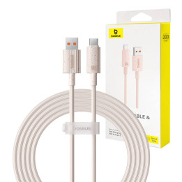 Кабель для быстрой зарядки Baseus USB to USB-C Habitat Series 2м 100Вт (розовый)