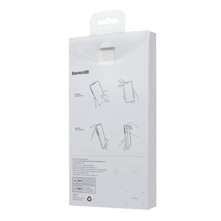 Baseus Liquid Silica Case ja Tempered Glass setti iPhone 14 Plus:lle (sininen)