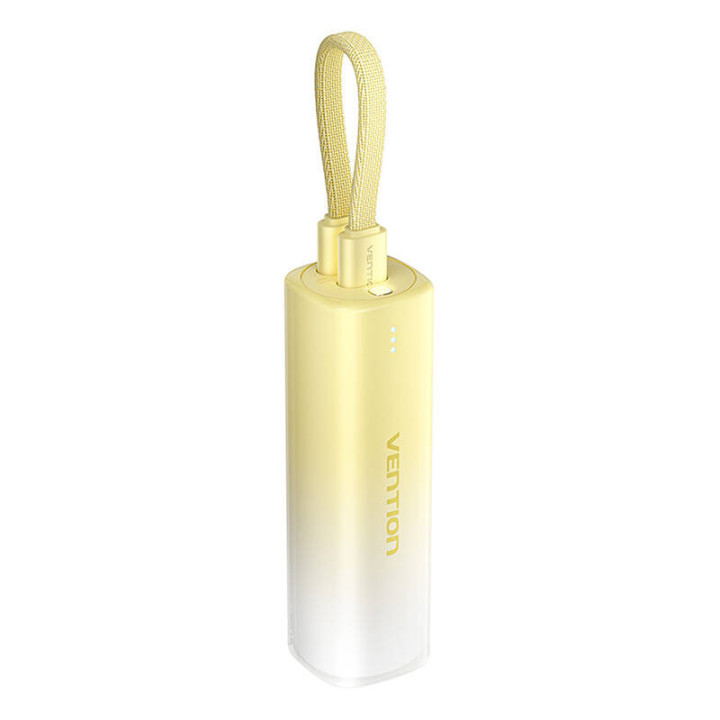 Powerbank 5000mAh Vention FHWY0 20W + USB-C to lightning cable (yellow).