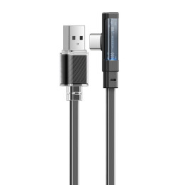 Kabelis no USB-C uz USB-C Mcdodo CA-3423 90 grādi 1,8 m ar LED (melns)