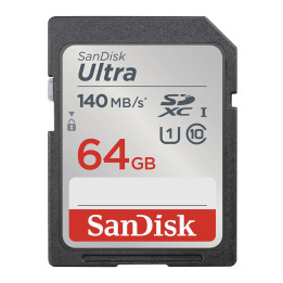 Atmiņas karte SANDISK ULTRA SDXC 64GB 140MB/s UHS-I Class 10 (SDSDUNB-064G-GN6IN)