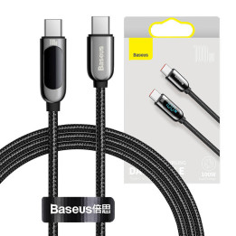 Baseuse kuvakaabel USB-C kuni Type-C 100W 1m (must)
