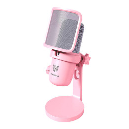 ONIKUMA M630 USB spēļu mikrofons rozā krāsā