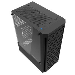 Darkflash DK300M Micro-ATX kompiuterio dėklas (juodas) + 3 ventiliatoriai
