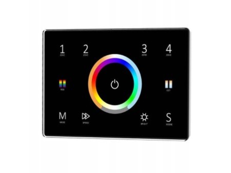 Tālvadības pults RGB+CCT kontrollerim 4 Zones Panel 230V Black SD Series