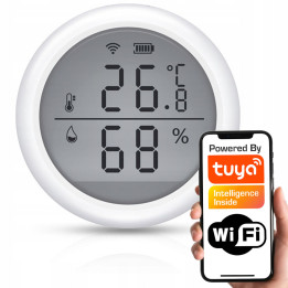 Mini WiFi temperatūros ir drėgmės jutiklis su LCD ekranu | TUYA Smart