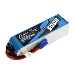 Gens ace 5000mAh 22,2V 60C 6S1P Lipo aku koos EC5 pistikühendusega