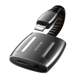 Lightning to Lightning + AUX 3,5 mm minipistikuadapter, Mcdodo CA-6340 (must)