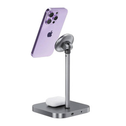 INVZI MagFree 3-in-1 induktiivinen laturi iPhonelle, iWatchille, Airpodille (harmaa)