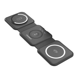 Choetech T588-F 3in1 magnētiskais bezvadu lādētājs 15 W (melns)