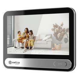 SAFIRE SMART SF-VIDISP11-7WIP IP-videopuhelinsarja, jossa on 7" kosketusnäyttö ja 1080p-kamera