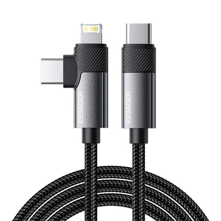 Kaabel USB Essager EXCTTL-WL0G-P USB-C kuni Lightning + USB-C 65W 1m (hall)