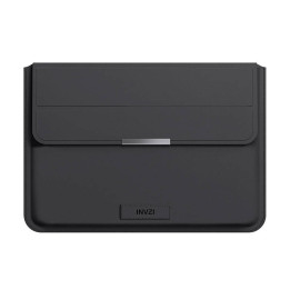 INVZI-nahkakotelo/kansi jalustatoiminnolla MacBook Prolle/Air 13"/14" (musta)