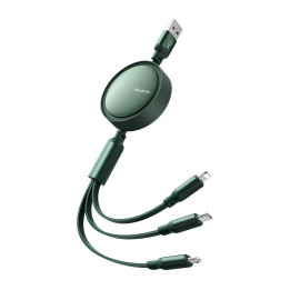3in1 USB to USB-C / Lightning / Micro USB kaabel, Mcdodo CA-7257, 3,5 A, 1,2 m (roheline)