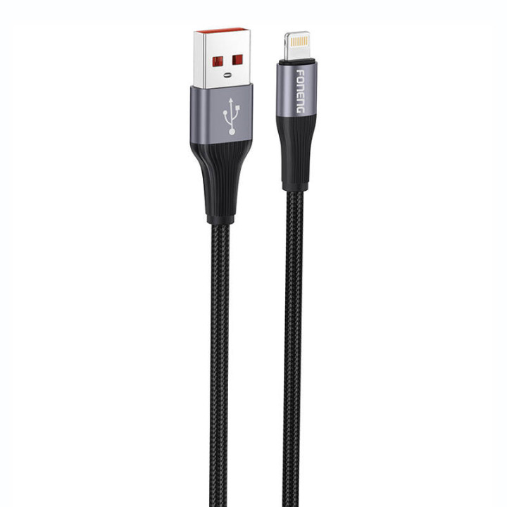 Кабель Foneng X112 USB-A — Lightning 2,4А, 1м (черный)