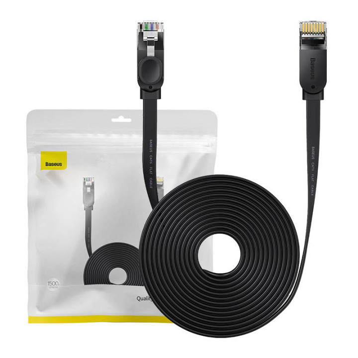 Baseus Ethernet RJ45, 1Gbps, 15 m tīkla kabelis (melns)
