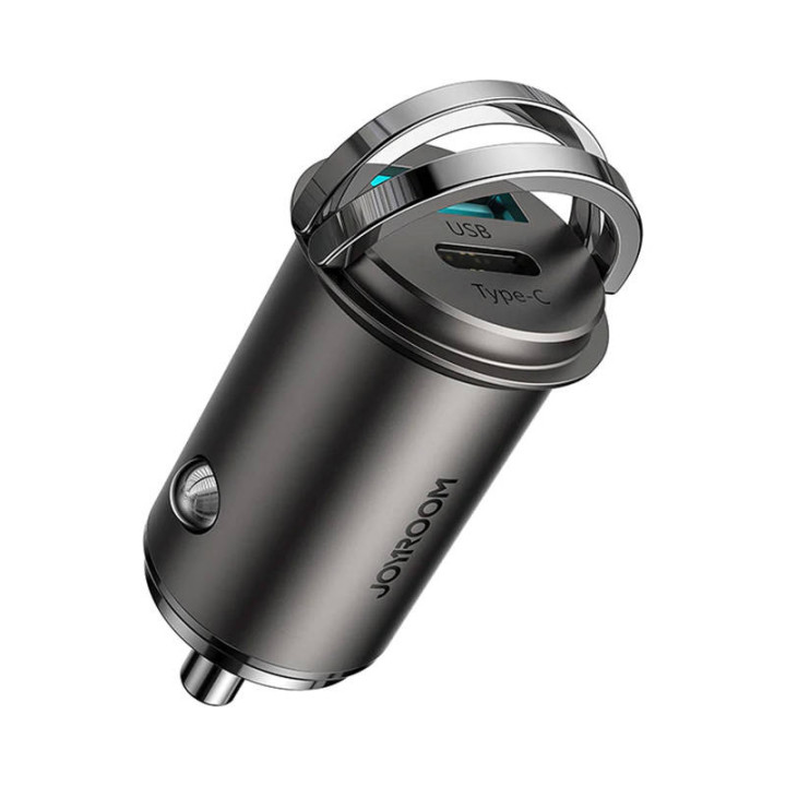 Joyroom szybka ładowarka samochodowa USB Typ C / USB 45 W 5 A Power Delivery Quick Charge 3.0 AFC SCP szary (C-A35)