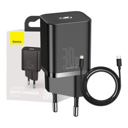 Быстрое зарядное устройство Baseus Super Si 1C 30 Вт (черное)
