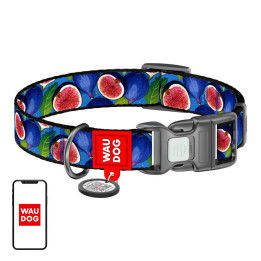 Waudog "Fig" neilona kakla siksna ar QR kodu, M izmērs