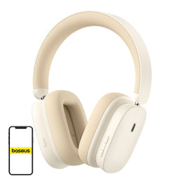 Baseus Bowie H1 belaidės ausinės Bluetooth 5.2, ANC (balta)