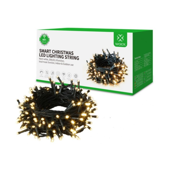 WOOX R95151 Smart LED jouluvalosarja 200kpl/20m, WiFi, BT, IP44