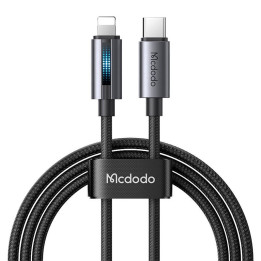 Mcdodo CA-5710 USB-C ja Lightning kaabel 36 W vilkuriga 1,2 m (must)