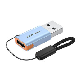 Vention USB adapteris CUAH0, USB-A 3.1 vīrs un USB-C mātīte (pelēks)